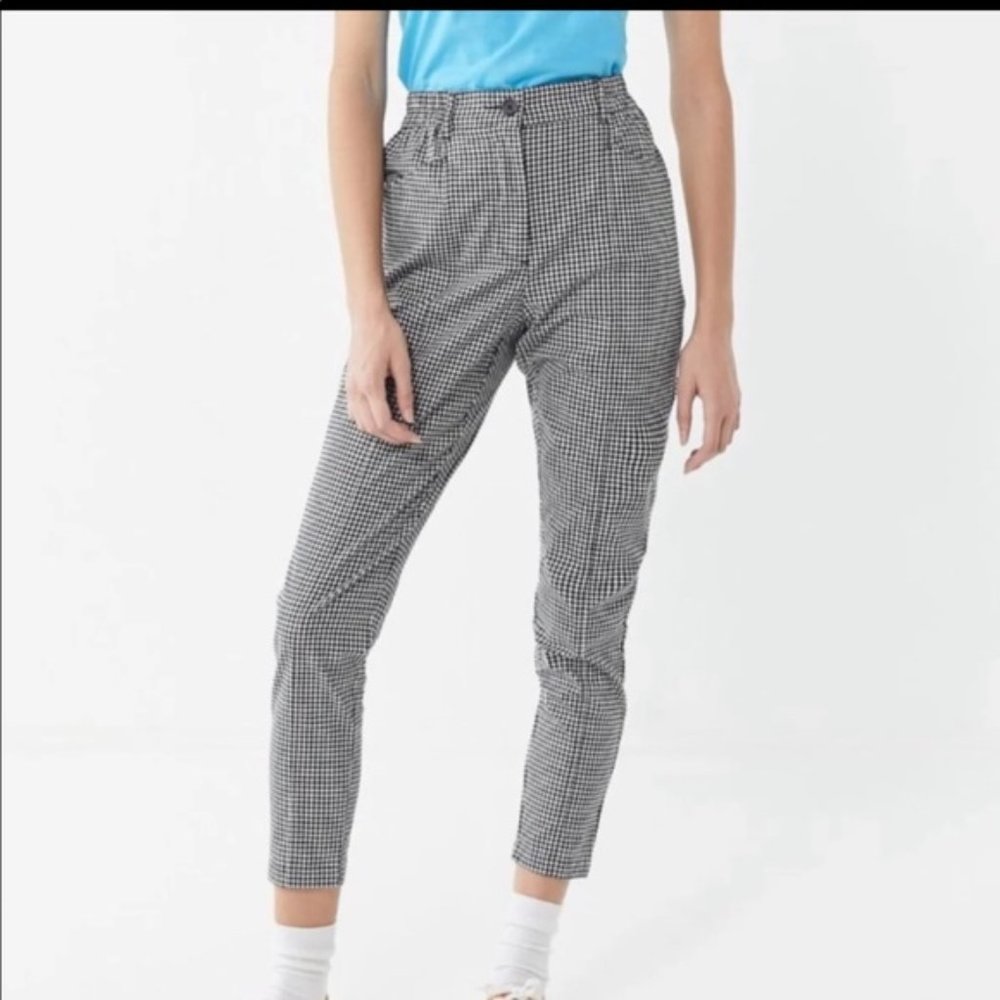 UO GINGHAM STRAIGHT LEG PANTS